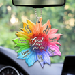 Rainbow Sunflower Unique Design Car Hanging Ornament