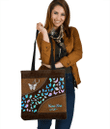 Personalized Butterfly Leather Printed Canvas Tote Bag DD