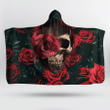 Skull Rose Hooded Blanket