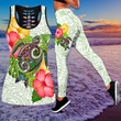 Amazing Fall In The Wave Polynesian D Over Printed Legging & Tank top ML