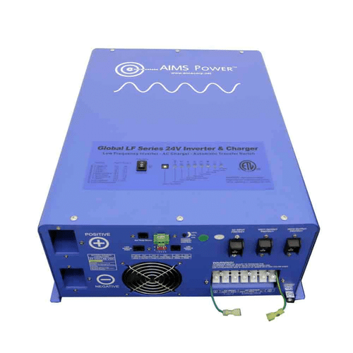 AIMS Power 6000 Watt Pure Sine Inverter Charger - 24VDC to 120/240VAC Split Phase - LISTED TO UL & CSA