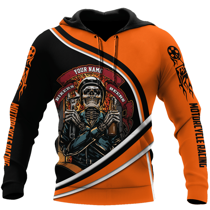 Personalized Name Motorcycle Racing Unisex Shirts Bikers And Beer