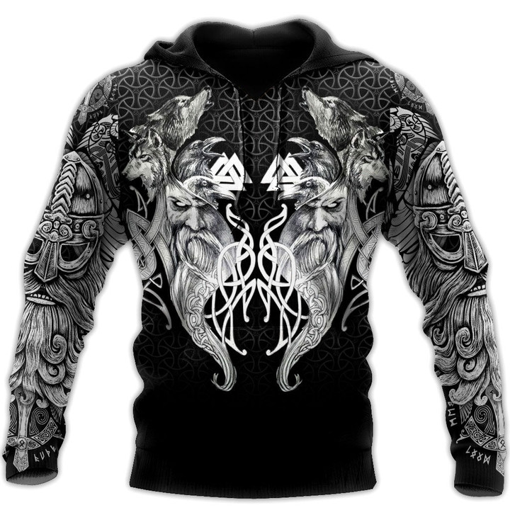 Wolf And Viking Black White 3D All Over Printed Unisex Shirt NTN08092202