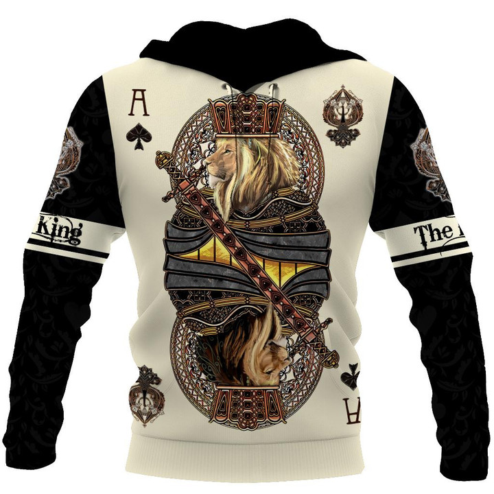 King Ace Spade Lion Poker 3D All Over Printed Unisex Shirts