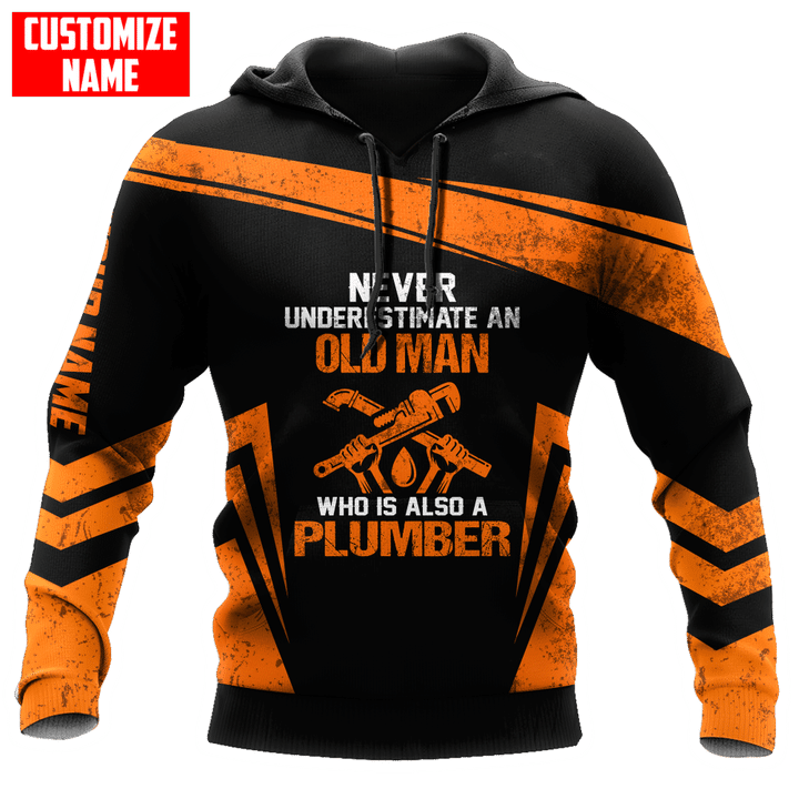 Customized Name Unisex Shirts For Plumber Never Underestimate An Old Man