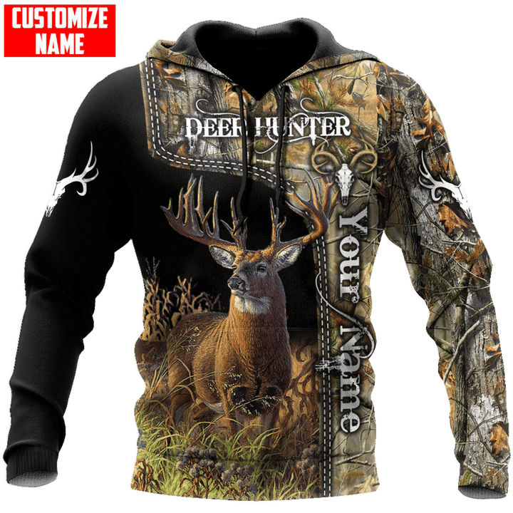 Deer Hunting Shirts Custom name Camo zip pattern