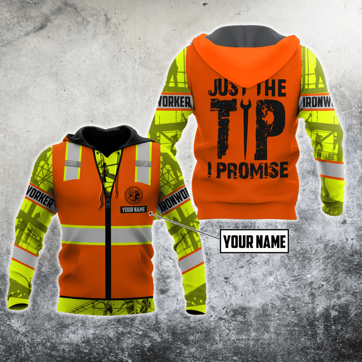 Personalized Ironworker Safety Just The Tip I Promise Printed Unisex Shirts TN