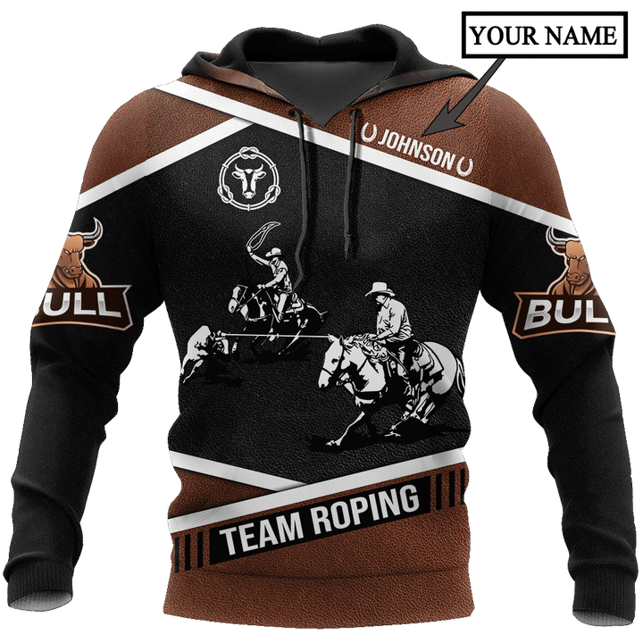 Personalized Name Bull Riding Unisex Shirts Black Team Roping