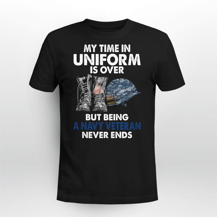 Being a Navy Veteran never ends US military uniform Shirts