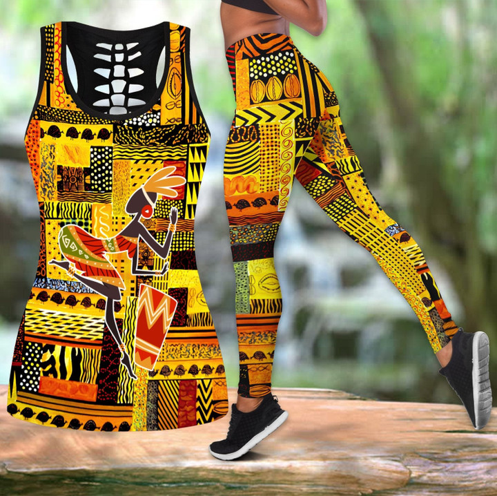 African Girl Dance Pattern Legging & Tank top-ML