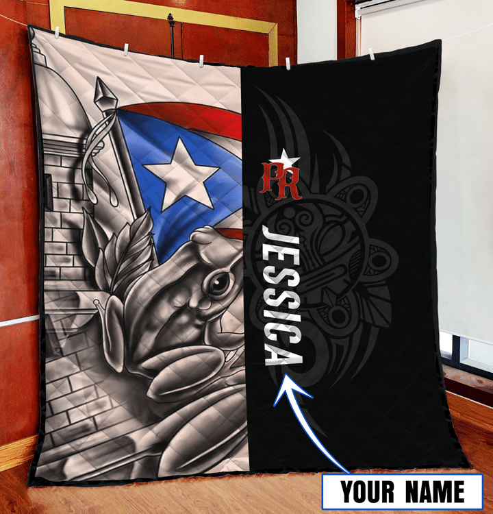 Customize Name Common Coqu� Puerto Rico Quilt Blanket MH