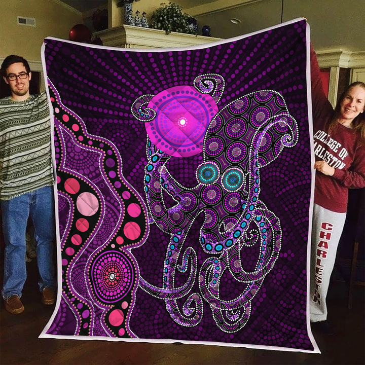 Aboriginal Decors Australian Gifts Purple Octopus Quilt MH