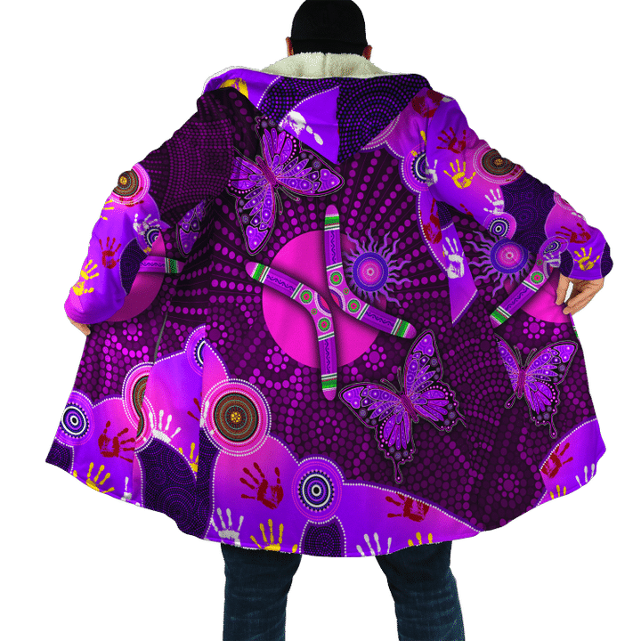 Aboriginal Naidoc Week Purple Butterflies Cloak