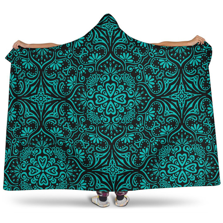 Bohemian Tiffany Girl (Black) - Hooded Blankets