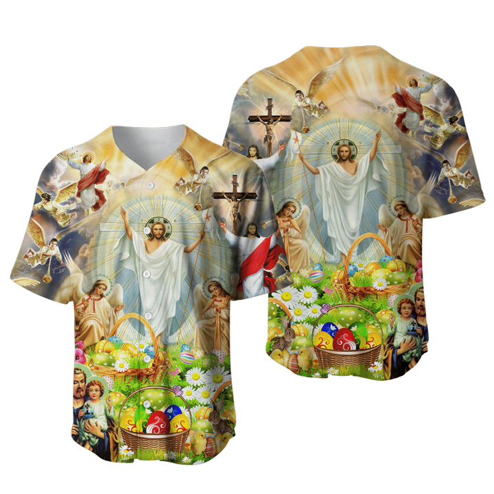 Jesus Happy Easter Edition Baseball Shirt SN
