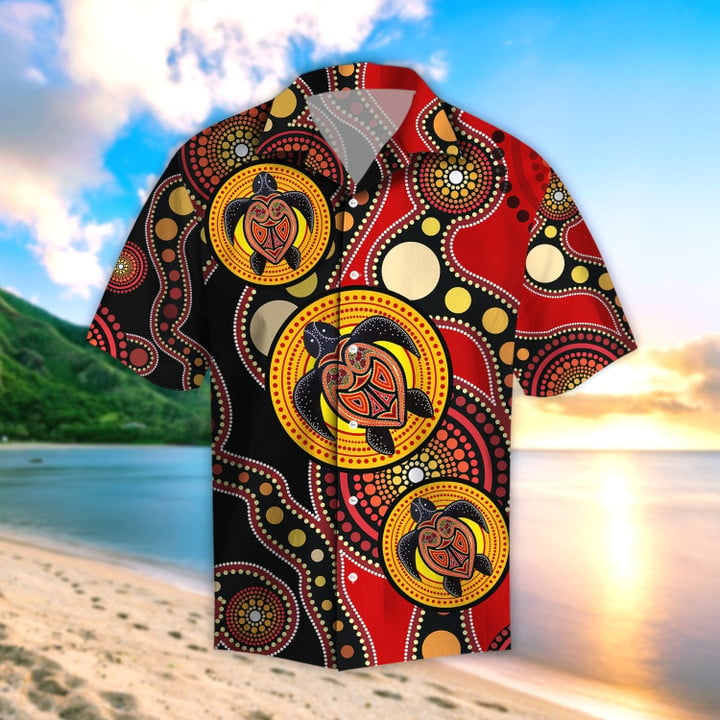 Aboriginal Australia Indigenous Turtles Beach Shirt TRS