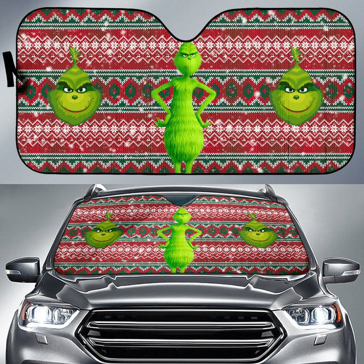 Grinch Christmas Holiday Car Sun Shade Movie Car Accessories Custom For Fans AA22101904