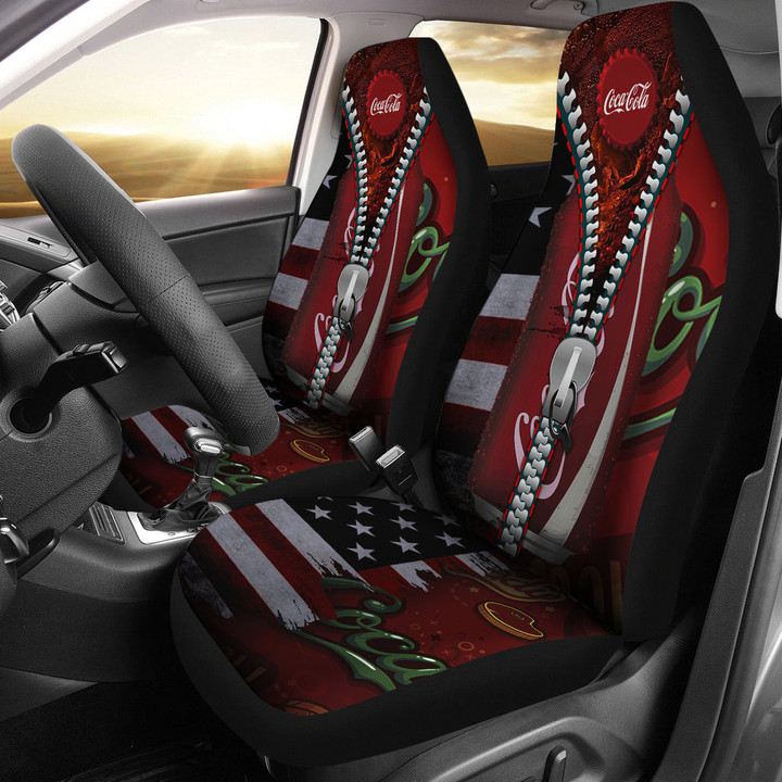Coca Cola Coke Car Seat Covers Drinks Car Accessories Custom For Fans AA22101802