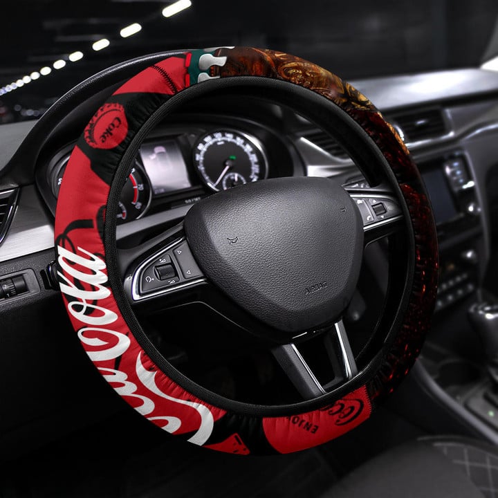 Coca Cola Coke Steering Wheel Cover Drinks Car Accessories Custom For Fans AA22101801