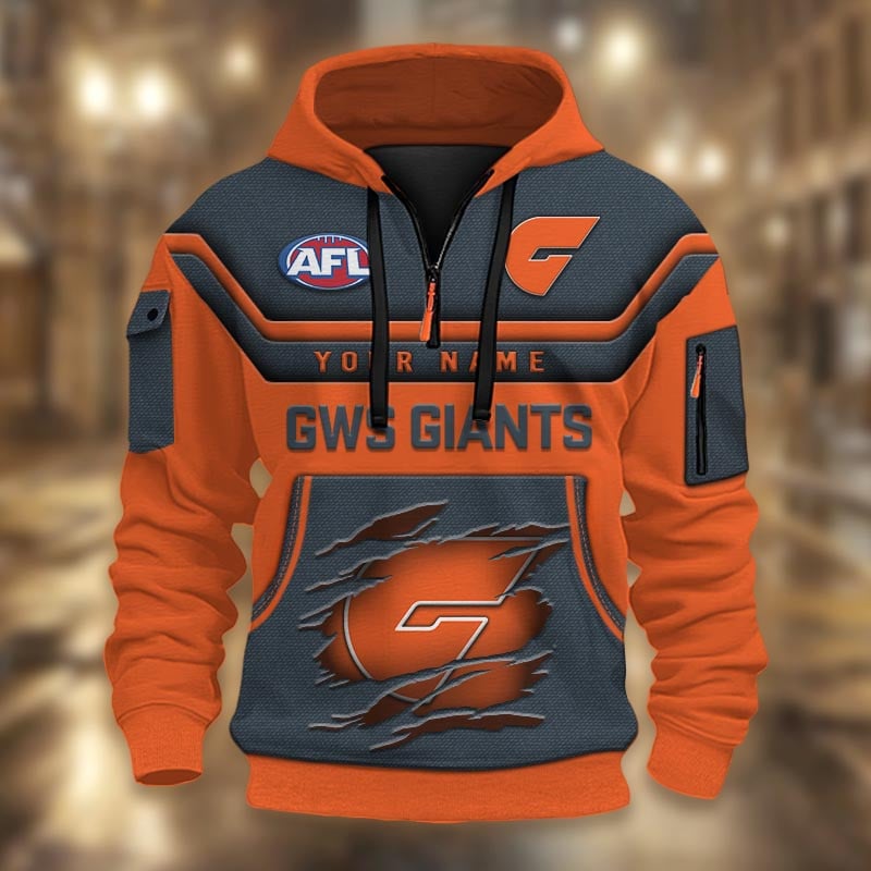 GWS Giants BRHCT3FSD6Y2087 3D Half-zip Hoodie
