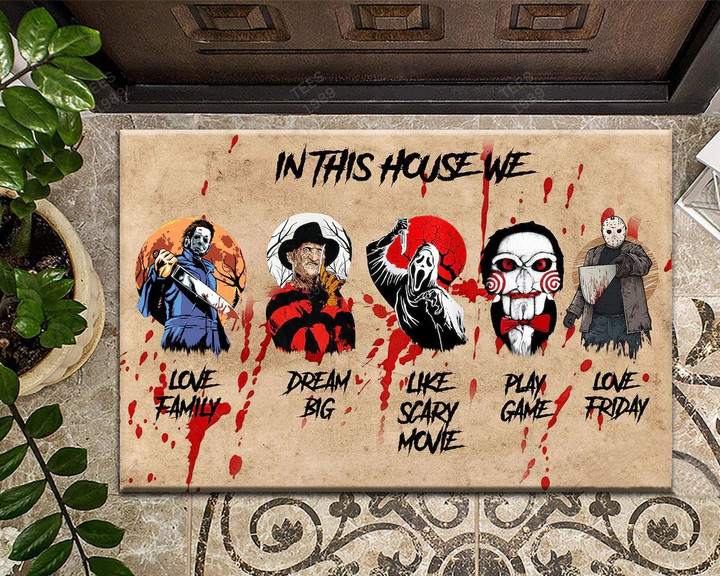 Horror Characters Doormat, In This House We ..... Doormat V1 | Doormat
