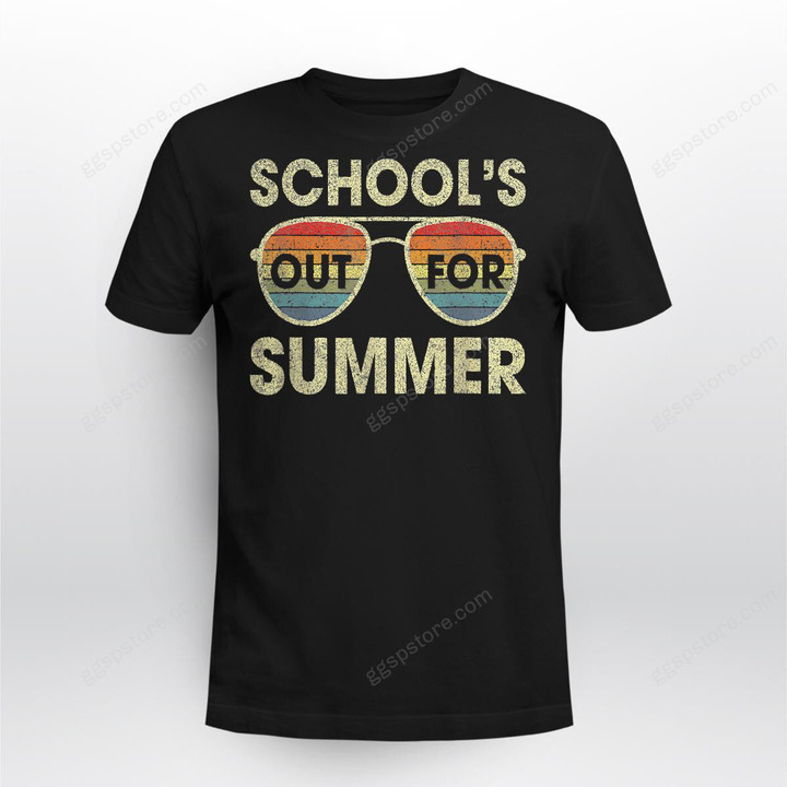Cute Retro Last Day Of School Schools Out For Summer Teacher T-Shirt