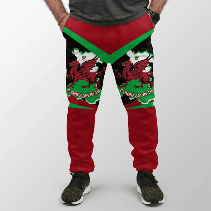 AIO Pride Wales Jogger Pant (Women'S/Men'S) - St David'S Day With Map And Flag