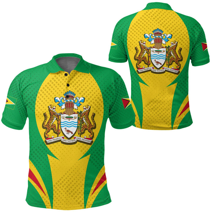 AIO Pride Guyana Action Flag Sporty Style Polo Shirt