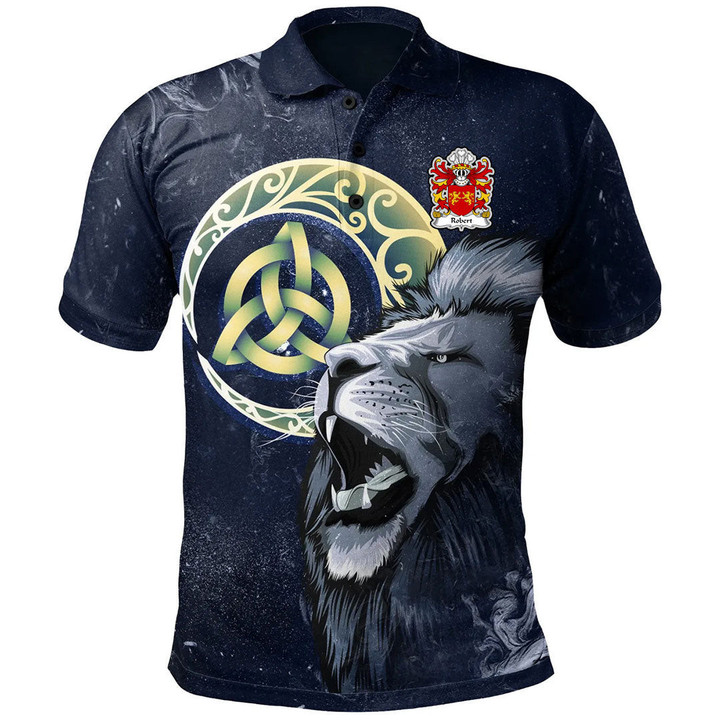 AIO Pride Robert Lord Of Cydewen Welsh Family Crest Polo Shirt - Lion & Celtic Moon