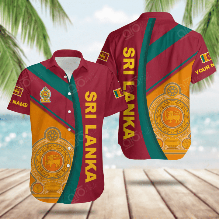 AIO Pride Custom Name Sri Lanka Basic Form Hawaiian Shirt