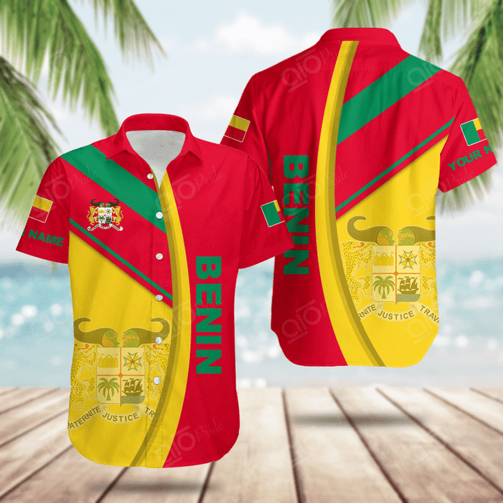 AIO Pride Custom Name Benin Basic Form Hawaiian Shirt