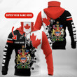 AIO Pride - Customize Canada Coat Of Arms Unisex Adult Neck Gaiter Hoodie