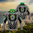 AIO Pride - Brazil Coat Of Arms - Armor Unisex Adult Neck Gaiter Hoodie