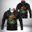 AIO Pride - Mexico Coat Of Arms - Aztec Unisex Adult Neck Gaiter Hoodie
