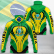 AIO Pride - Brazil Coat Of Arms & Flag Unisex Adult Neck Gaiter Hoodie