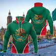 AIO Pride - Mexico Coat Of Arms Style Unisex Adult Neck Gaiter Hoodie