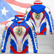 AIO Pride - Puerto Rico Coat Of Arms & Flag Unisex Adult Neck Gaiter Hoodie