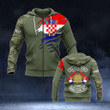 AIO Pride - (Custom) Croatian Army Camo - Torn 3D Pullover Unisex Adult Hoodies
