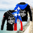 AIO Pride - Customize Coqui Frog With Flag Puerto Rico Unisex Adult Hoodies