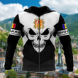 AIO Pride - Andorra Coat Of Arms Skull - Black And White Unisex Adult Hoodies