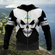 AIO Pride - Nicaragua Coat Of Arms Skull - Black And White Unisex Adult Hoodies