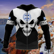 AIO Pride - Greece Coat Of Arms Skull - Black And White Unisex Adult Hoodies