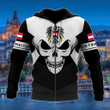 AIO Pride - Austria Coat Of Arms Skull - Black And White Unisex Adult Hoodies