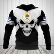 AIO Pride - Republika Srpska Coat Of Arms Skull - Black And White Unisex Adult Hoodies