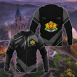 AIO Pride - Customize Bulgaria Coat Of Arms Design - Black & Gray Unisex Adult Hoodies