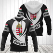 AIO Pride - Customize Hungary Coat Of Arms Flag - Black Form Unisex Adult Hoodies