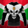 AIO Pride - Burundi Coat Of Arms Skull - Black And White Unisex Adult Hoodies