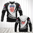 AIO Pride - Customize Croatia Coat Of Arms Flag - Black Form Unisex Adult Hoodies
