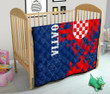 AIO Pride - Croatia National Flag Polygon Style Premium Quilt