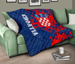 AIO Pride - Croatia National Flag Polygon Style Premium Quilt